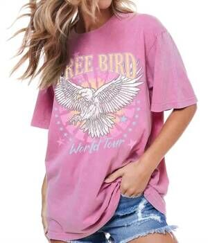NEW ZUTTER vintage eagle graphic tee in hot pink